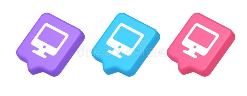 Cyberspace Digital Technology 3d realistisches Sprechblase-Isometriesikon stock abbildung