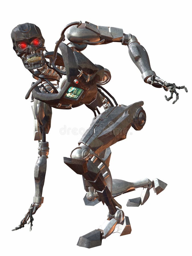Cyborg 3000-Crouch stock illustratie