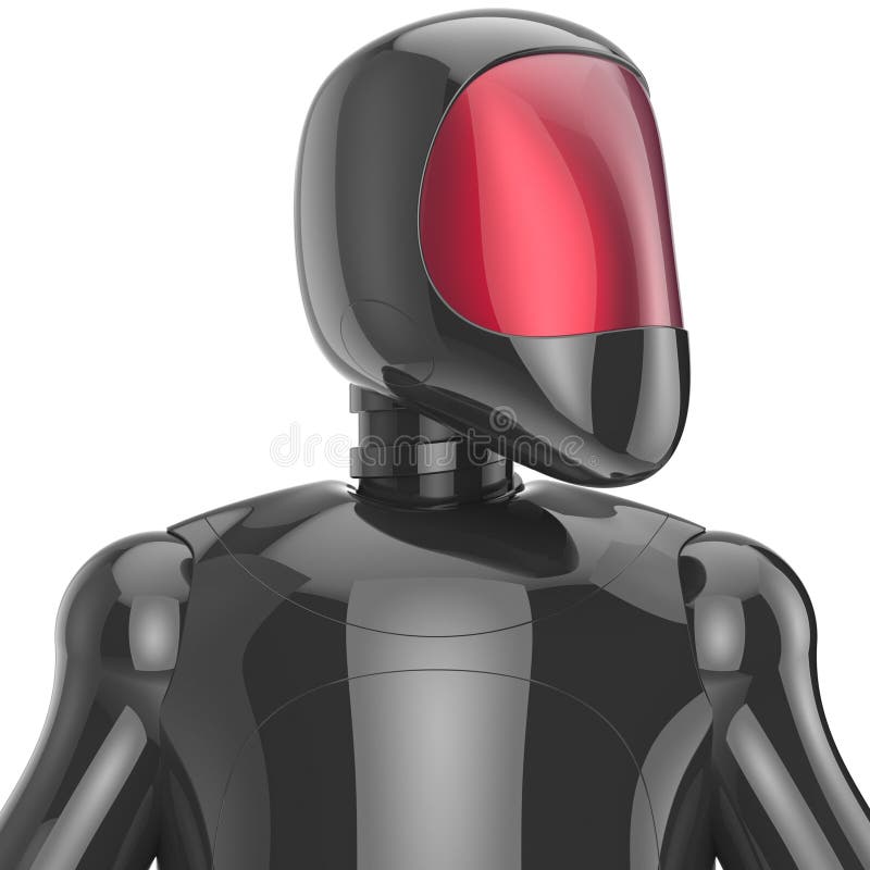 Cyborg futuristic artificial model robot sci-fi bot concept black stock illustration