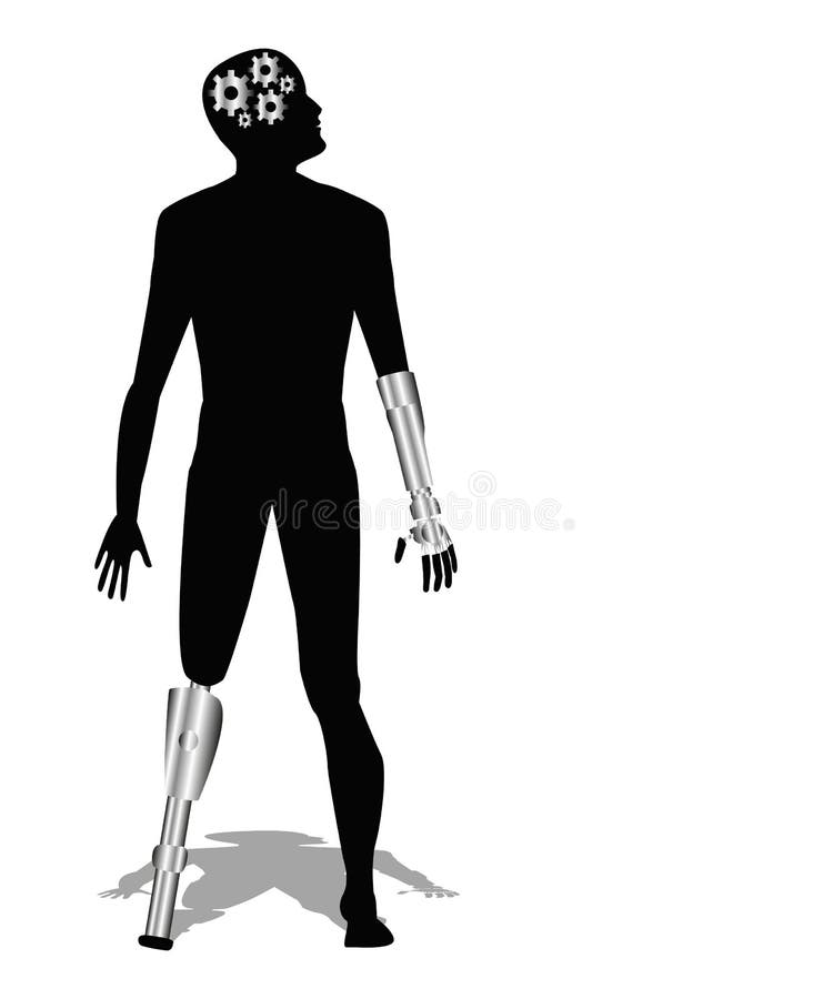 Cyborg , Futuristic man royalty free illustration