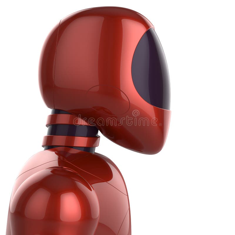 Cyborg futuristic robot concept red vector illustration