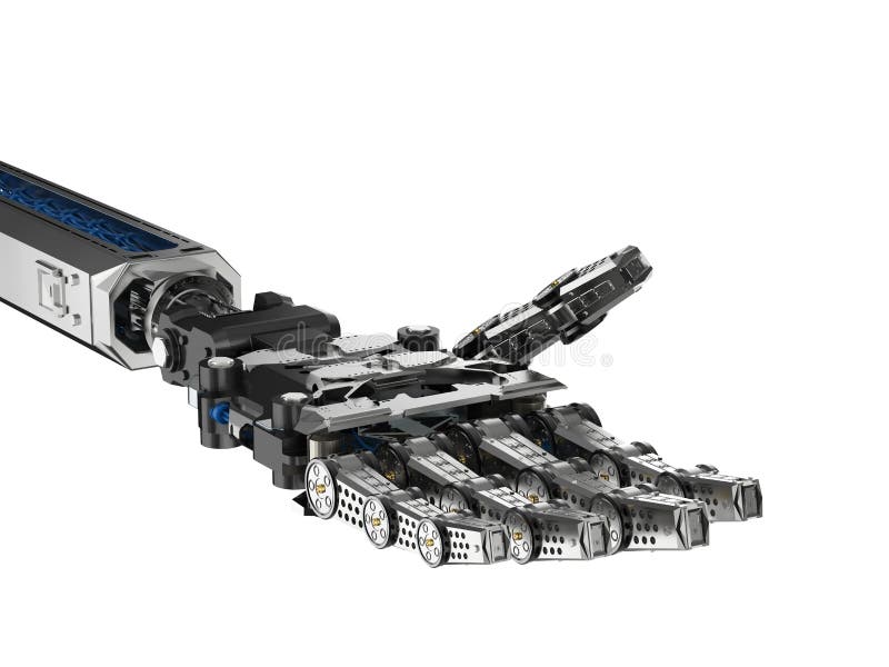 Cyborg handisoliert stock abbildung