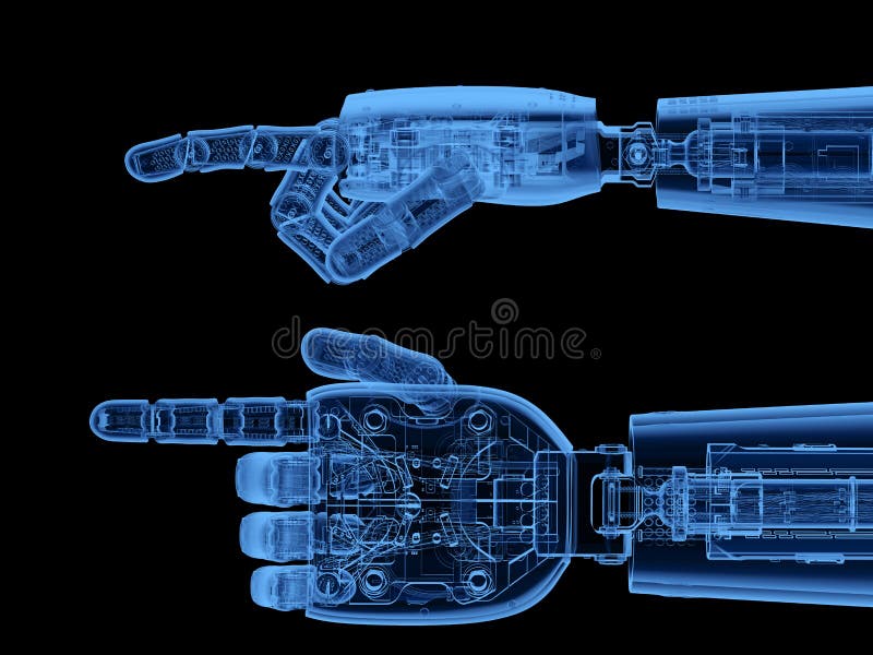 Cyborg handisoliert stock abbildung
