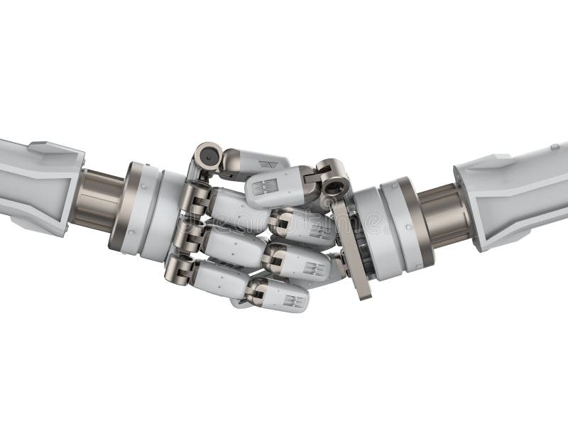 Cyborg-Handschüttung stock abbildung