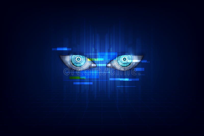 Cyborg head using artificial intelligence to create digital interface. vector illustration royalty free illustration Cyborg head using artificial intelligence to create digital interface. vector illustration royalty free illustration