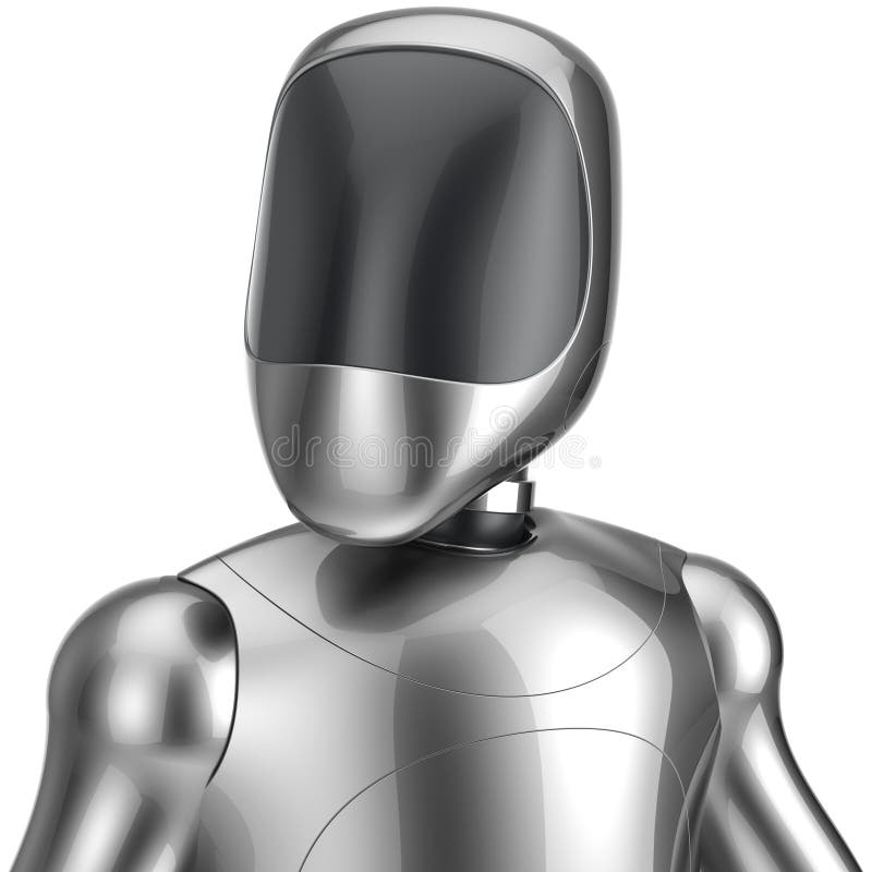 Cyborg robot android futuristic chrome bot character portrait vector illustration Cyborg robot android futuristic chrome bot character portrait vector illustration