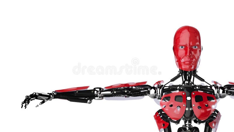 Cyborg spreading arms vector illustration Cyborg spreading arms vector illustration