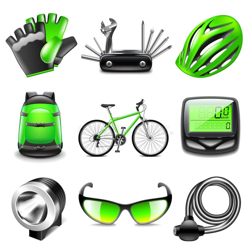 Cycling icons vector set vector illustration Cycling icons vector set vector illustration