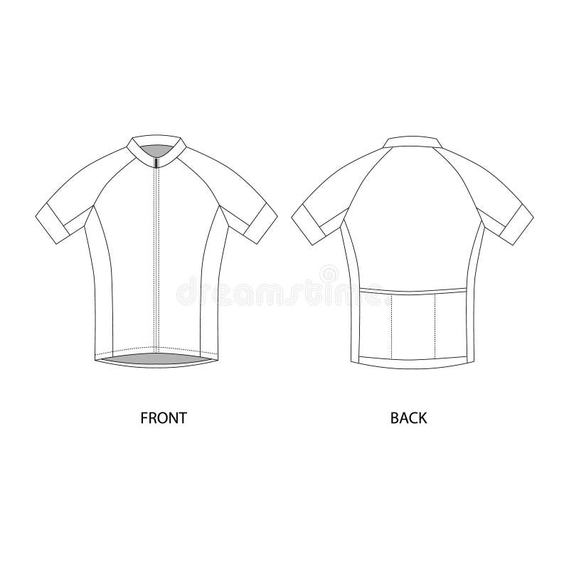 Cycling Jersey Design Template, Vector. Jersey Vector Blank Technical ...
