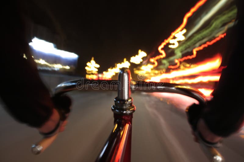 road cycling at night