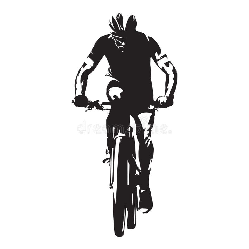 Silhueta De Um Ciclista Com Mountain Bike Ilustração Stock - Ilustração de  macho, adulto: 64848685