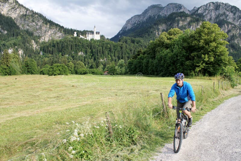 Cyclist in Bavaria stock image Cyclist in Bavaria stock image
