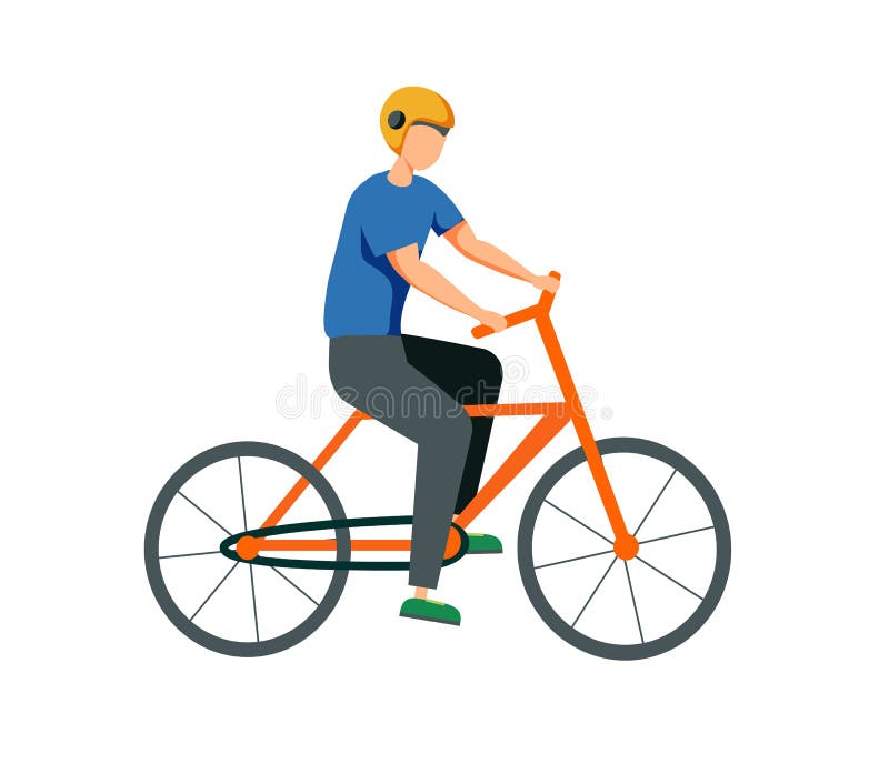 Cyclist Cartoon Character. Happy Man Riding Bicycle in Special Clothes,  Outdoor Leisure Activity and Travel Stock Illustration - Illustration of  cycling, activities: 183756040