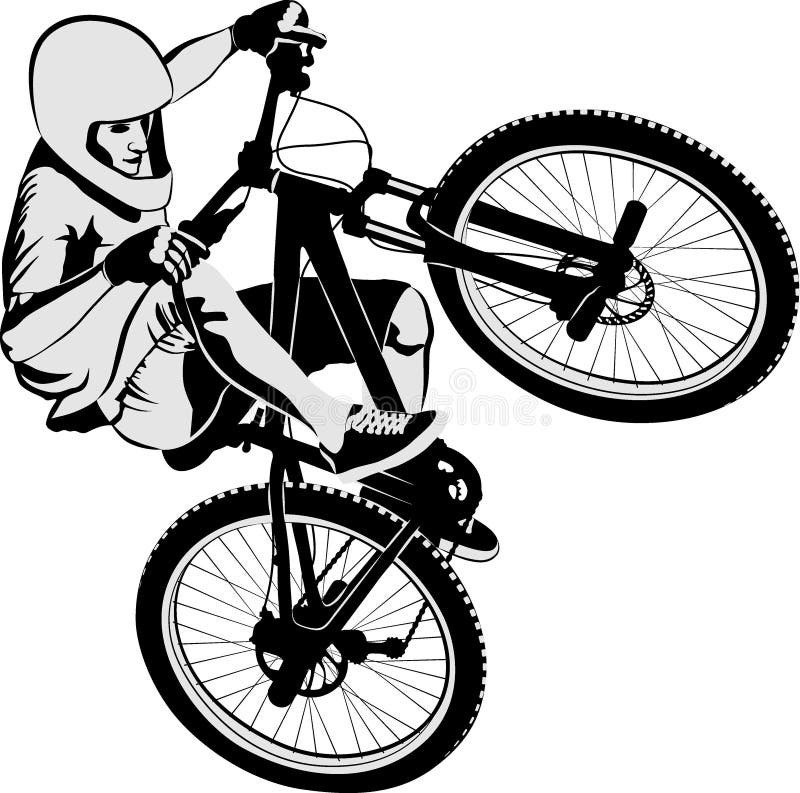 Cyclist stock vector. Illustration of monochrome, exploit 141342849