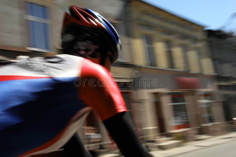 Cyclist in Motion royalty free stock photo