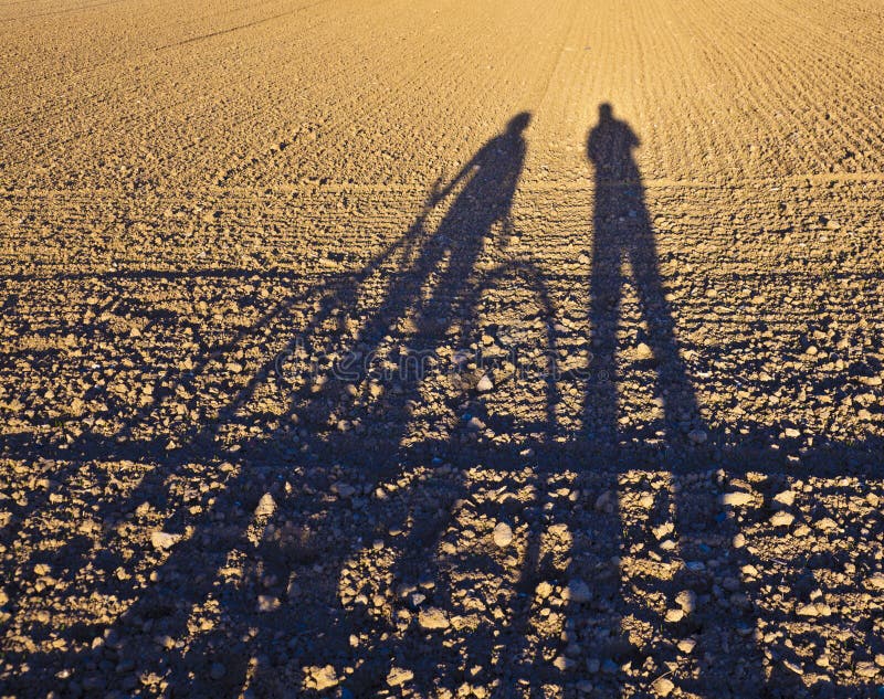 Cyclist And Pedestrian Throw Long Shadows On The Ground Stock Image Image 37174825