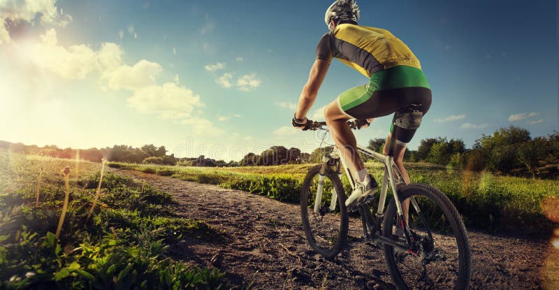 Cyclist riding a bike royalty free stock images Cyclist riding a bike royalty free stock images