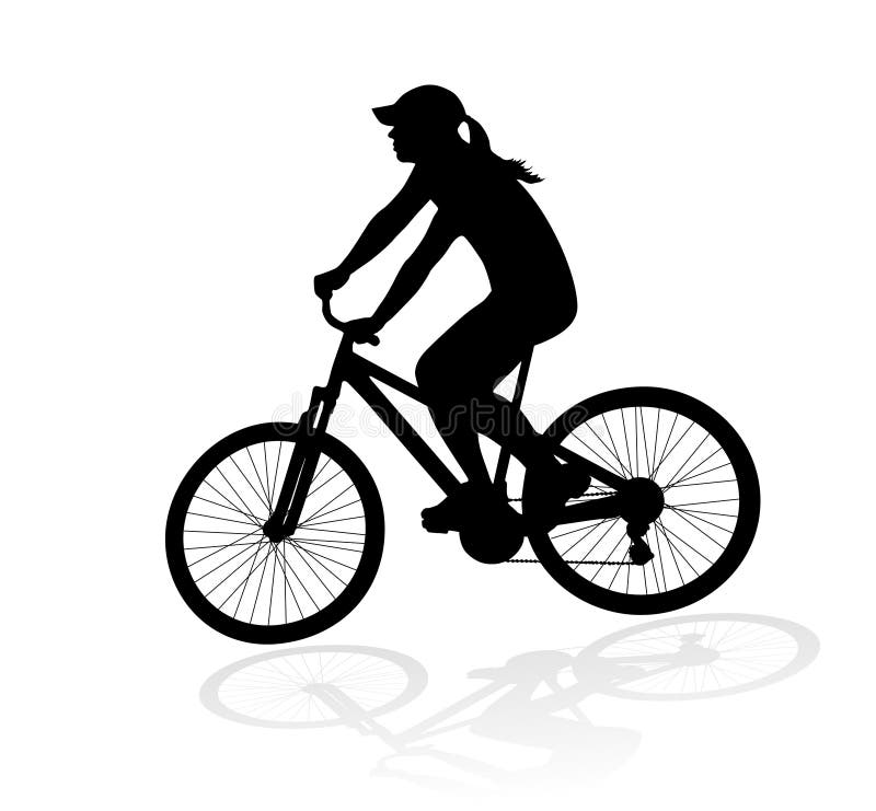 Cyclist woman silhouette vector illustration Cyclist woman silhouette vector illustration