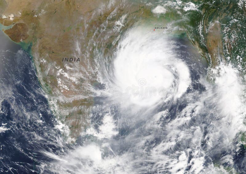Cyclone Amphan heading towards India and Bangladesh in the Bay of Bengal in May 2020 - Elements of this image furnished by NASA