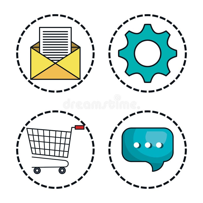 cyfrowa marketingowa handel elektroniczny ikona ilustracji cyfrowa marketingowa handel elektroniczny ikona ilustracji