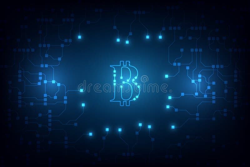Cyfrowego bitcoin waluty wektoru crypto tło Bitcoin vecto ilustracji