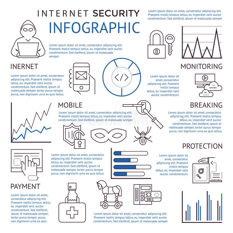 Cyfrowego interneta wektorowa błękitna ochrona royalty ilustracja Cyfrowego interneta wektorowa błękitna ochrona royalty ilustracja