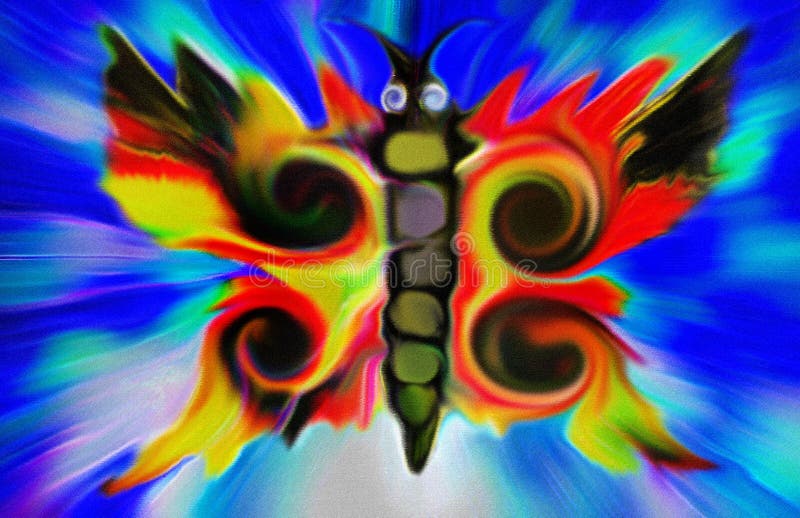 Cyfrowego obraz abstrakcjonistyczny motyl ilustracji Cyfrowego obraz abstrakcjonistyczny motyl ilustracji