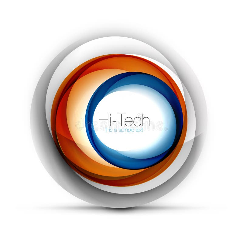 Cyfrowego techno sfery sieci sztandar, guzik lub ikona z tekstem, Glansowanego zawijasa koloru okręgu abstrakcjonistyczny projekt ilustracji Cyfrowego techno sfery sieci sztandar, guzik lub ikona z tekstem, Glansowanego zawijasa koloru okręgu abstrakcjonistyczny projekt ilustracji