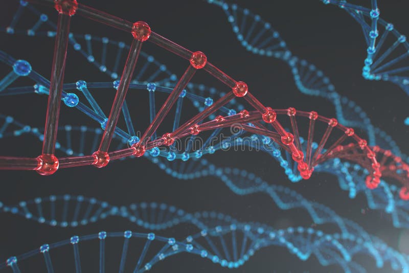 Cyfrowej ilustracja kilka szkliści DNA łańcuchy ilustracji Cyfrowej ilustracja kilka szkliści DNA łańcuchy ilustracji