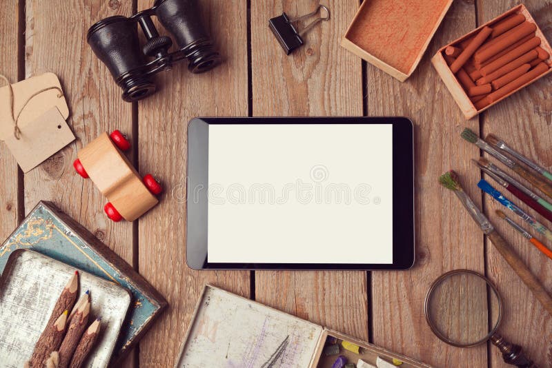 Cyfrowej pastylki egzamin próbny up dla kreatywnie pracy lub app projekta prezentaci fotografia royalty free Cyfrowej pastylki egzamin próbny up dla kreatywnie pracy lub app projekta prezentaci fotografia royalty free