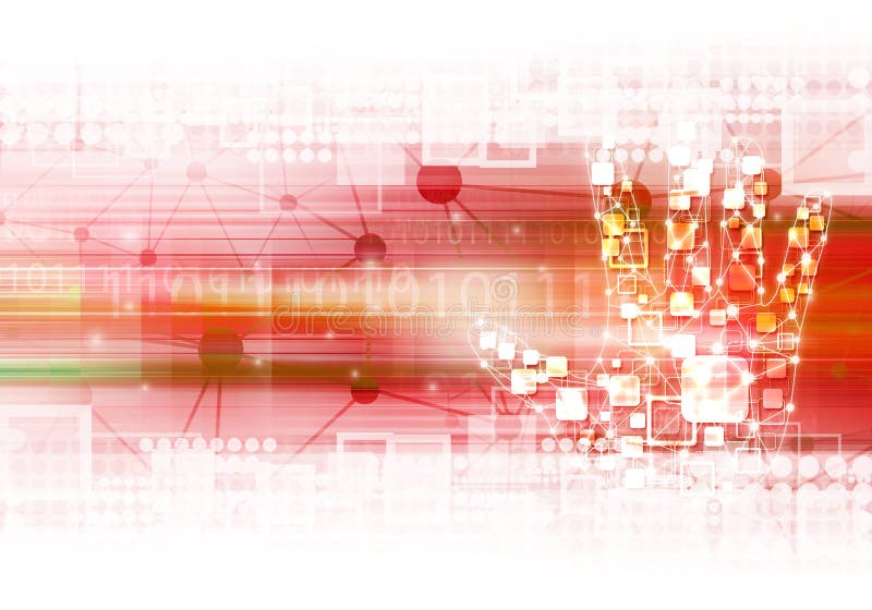 Cyfrowej ręki technologii tła ilustracja ilustracja wektor