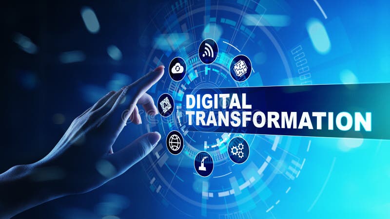 Cyfrowej transformacja, zakłócenie, innowacja Biznesowy i nowożytny technologii pojęcie