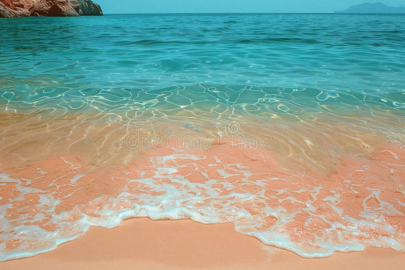Cyfrowy obraz tła plażowego na plaży czystej niebieskiej wody ilustracja wektor