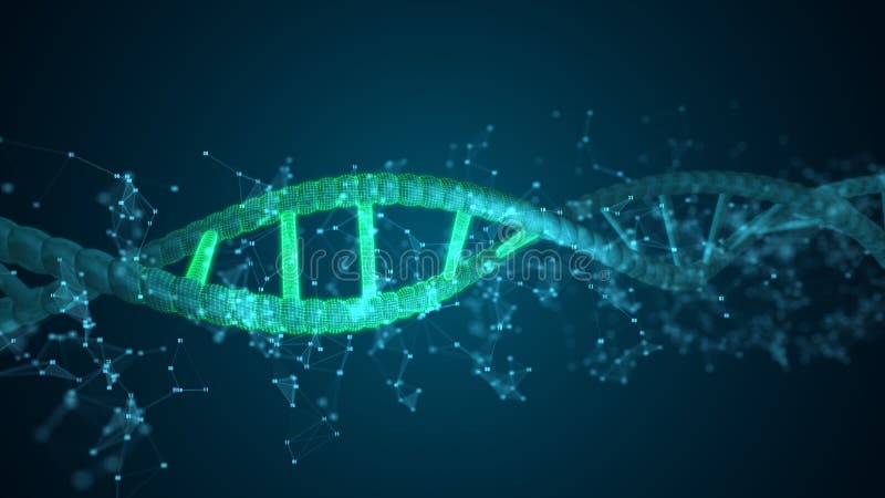 Cyfry abstrakcyjne cząsteczki skanujące DNA Dla biologii, biotechnologii, chemii, nauki, medycyny, kosmetyków, medycyny, tła