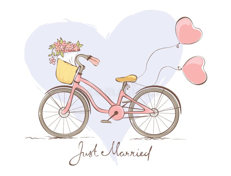Cykel för bruden royaltyfri illustrationer Cykel för bruden royaltyfri illustrationer