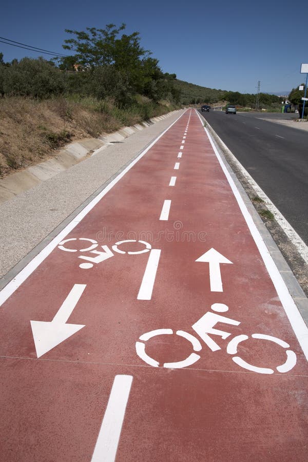Cykelsymbol på cykelgränd royaltyfria bilder Cykelsymbol på cykelgränd royaltyfria bilder