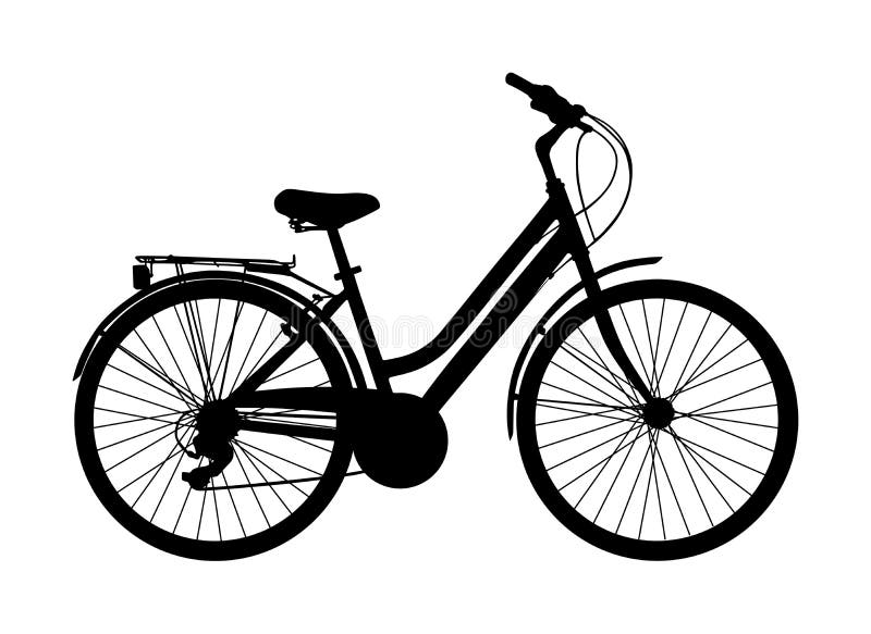 Cykelvektorsilhuett isolerat på vit bakgrund Symbol för familjecykel Retro-fordon Elcykel för stadsdrift vektor illustrationer Cykelvektorsilhuett isolerat på vit bakgrund Symbol för familjecykel Retro-fordon Elcykel för stadsdrift vektor illustrationer