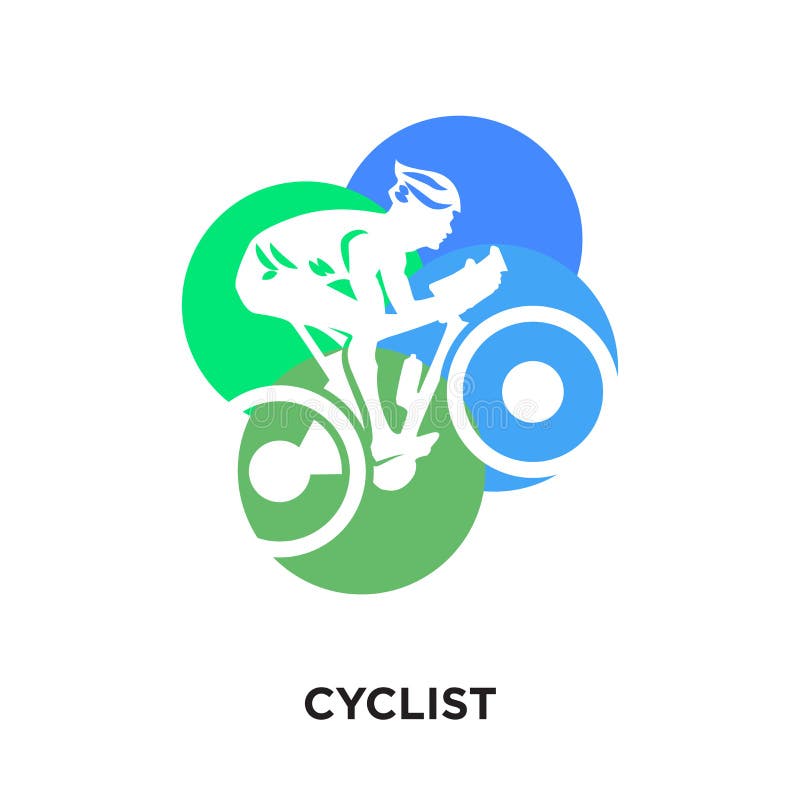 cyklistlogo som isoleras på vit bakgrund för din rengöringsduk, mobilt a vektor illustrationer cyklistlogo som isoleras på vit bakgrund för din rengöringsduk, mobilt a vektor illustrationer