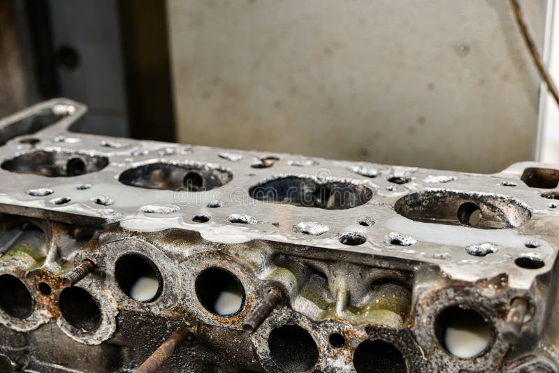 Cylinder head argon welded and machined royalty free stock images