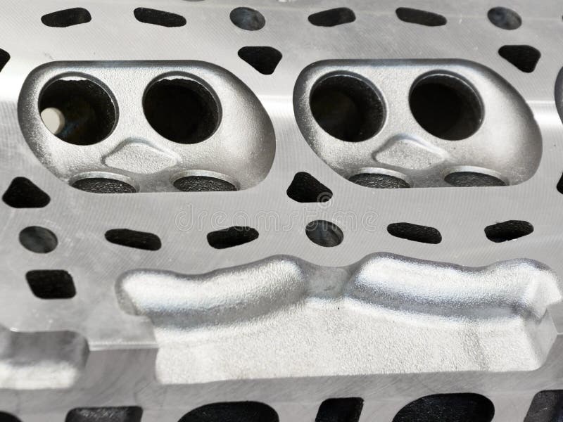 The Cylinder Head Of The Internal Combustion Engine. Stock Image