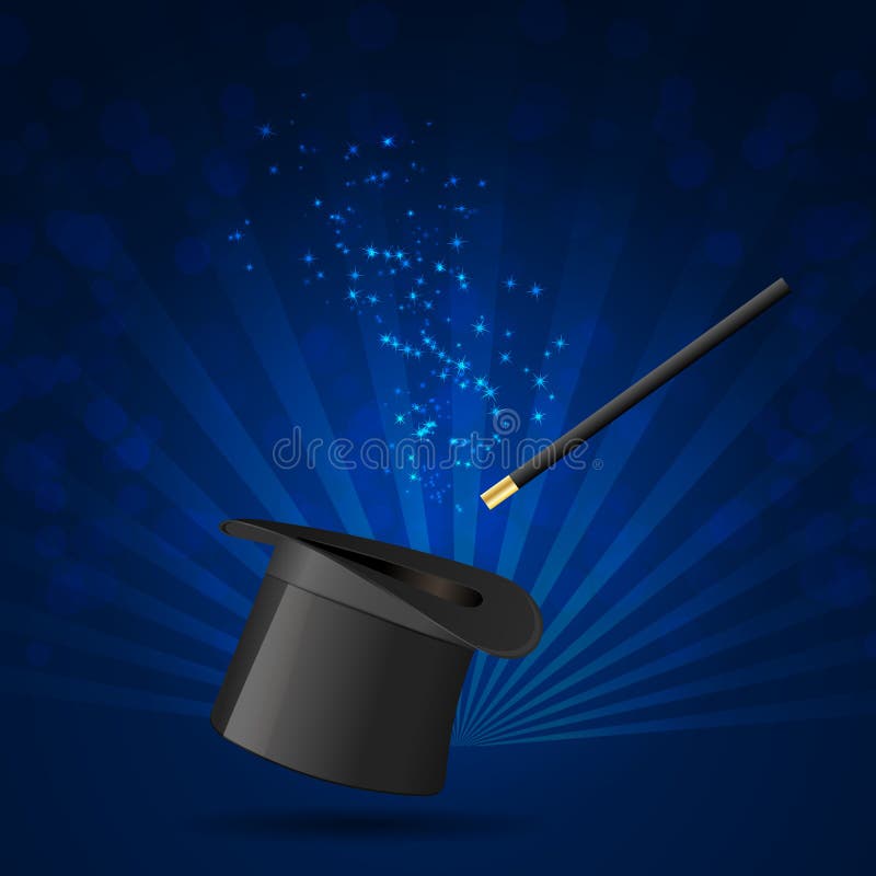 Cylinder and Magic Wand Vector Background Stock Vector - Illustration ...