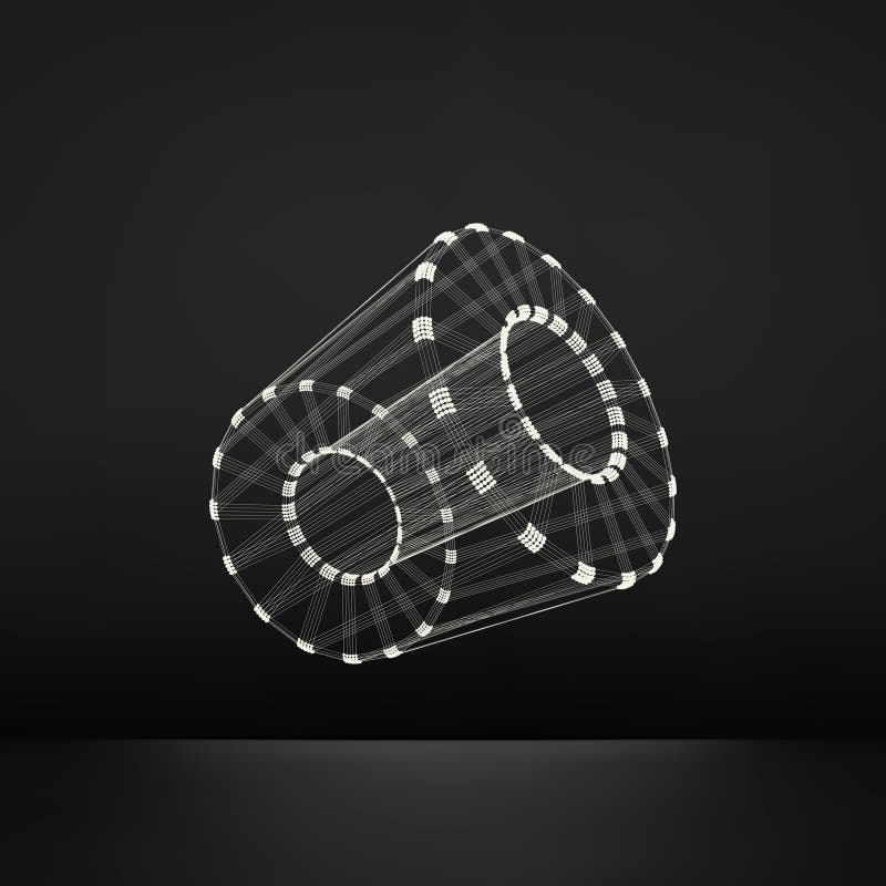 cylinder Specificera av mekanismen struktur för anslutning 3D Geometrisk beståndsdel för galler för design Polygonal beståndsdel royaltyfri illustrationer cylinder Specificera av mekanismen struktur för anslutning 3D Geometrisk beståndsdel för galler för design Polygonal beståndsdel royaltyfri illustrationer
