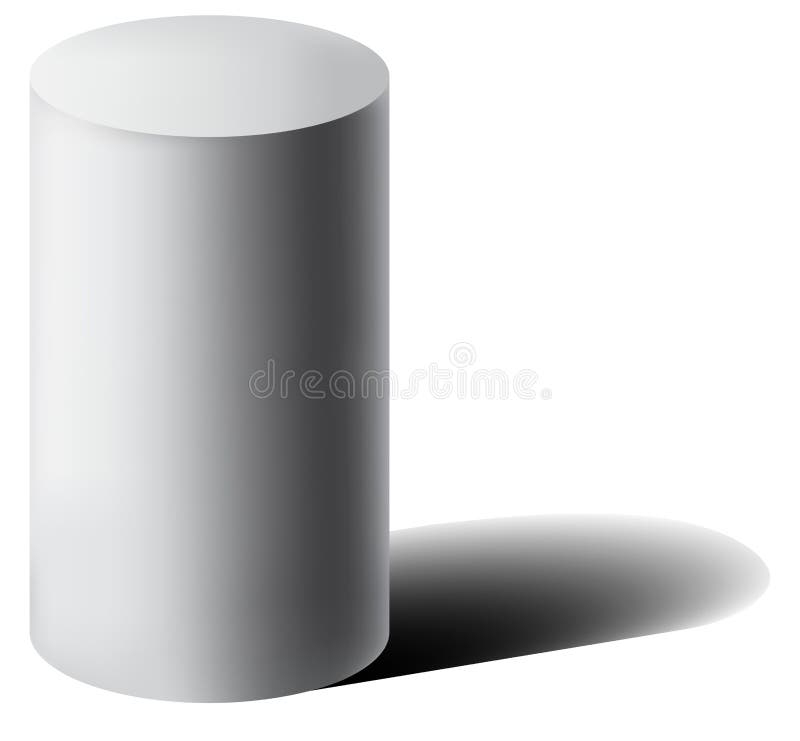 Cylindre 3D Blanc De Vecteur Avec L'ombre Illustration de Vecteur