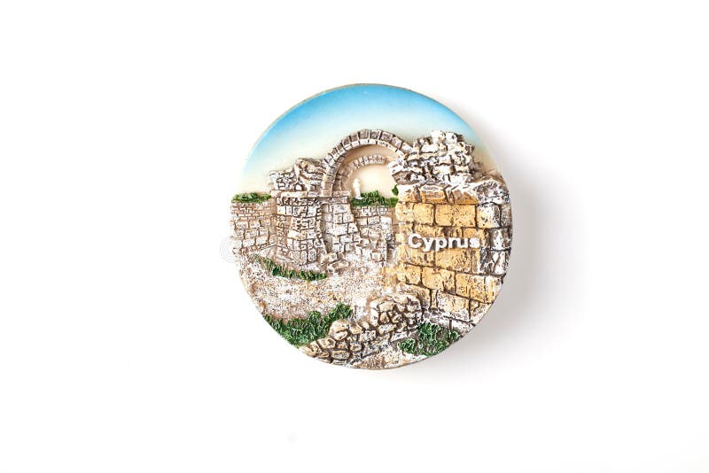 Cyprus, souvenirs, Article 1 euro, magnetic button Stock Photo - Alamy