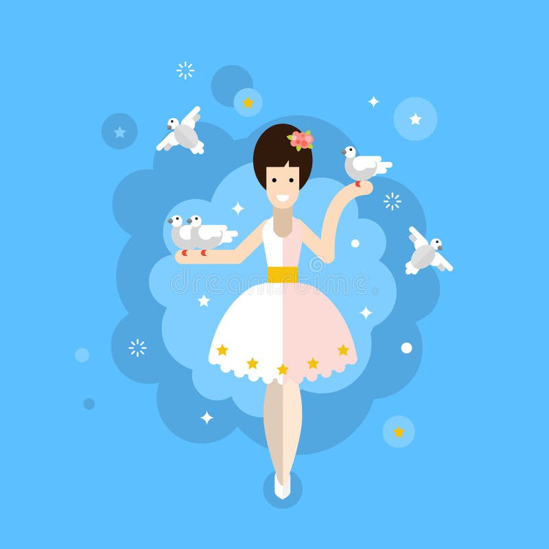 cyrk Cyrkowy artysta z gołębiami ilustracji cyrk Cyrkowy artysta z gołębiami ilustracji