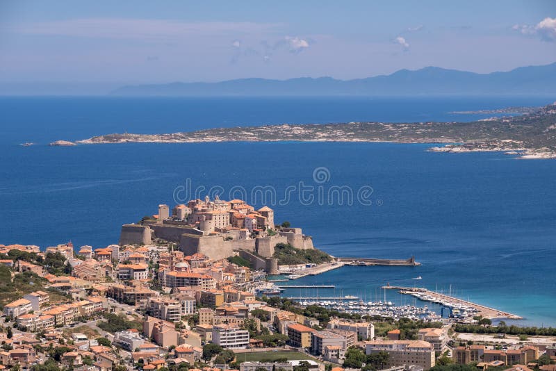 Cytadela i port calvi na Korsyce fotografia royalty free