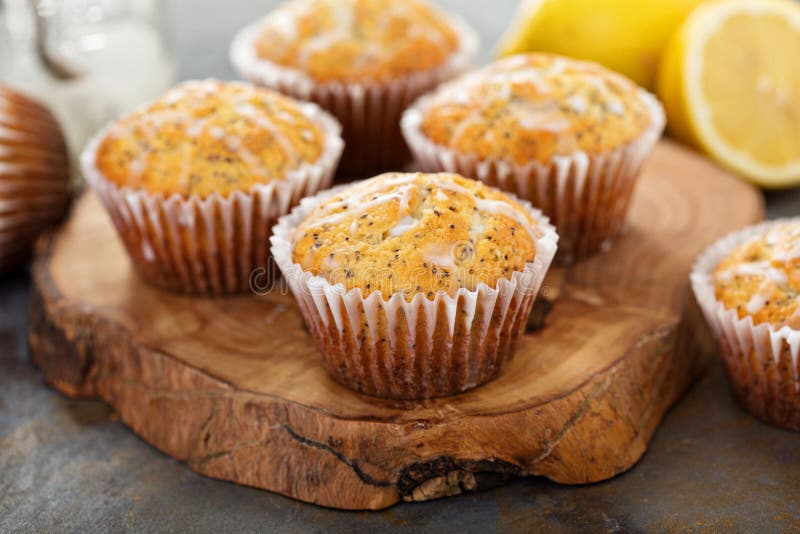 Cytryny Makowego ziarna Muffins zdjęcia stock