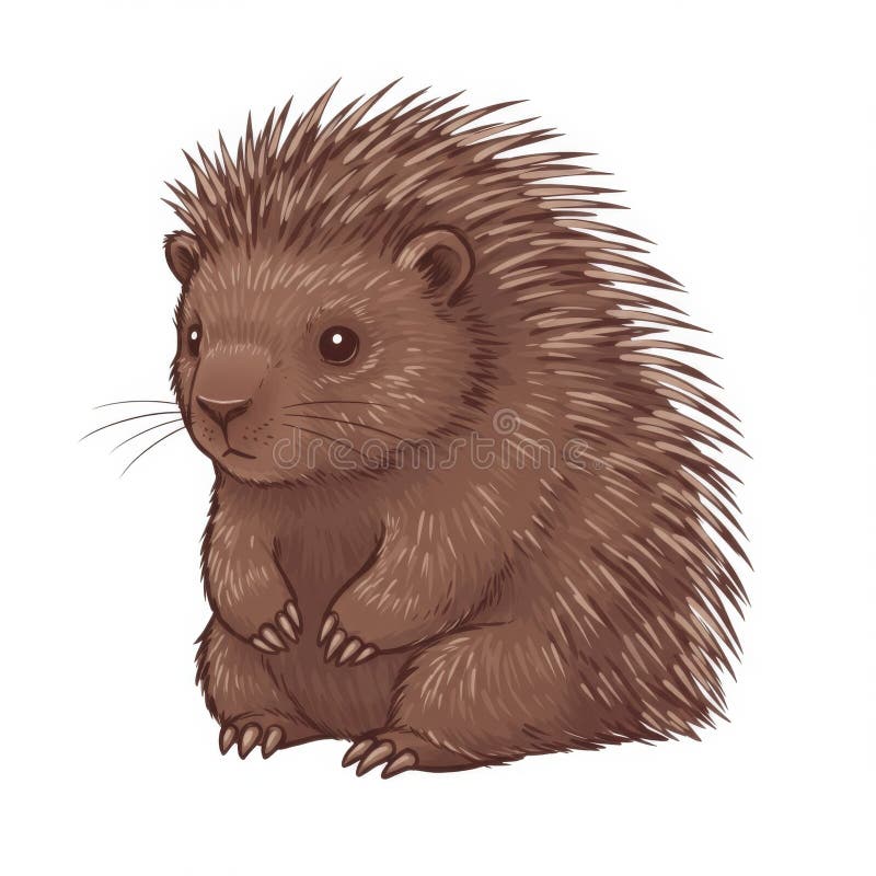 Czarna brązowa ilustracja porcupine royalty ilustracja