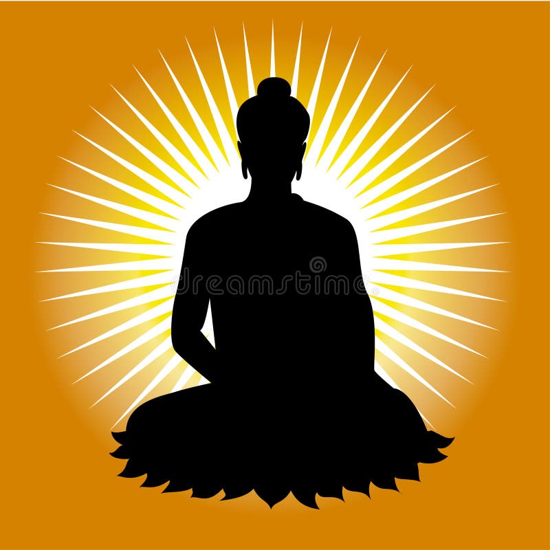 Czarna Buddha sylwetki wektoru ilustracja royalty ilustracja Czarna Buddha sylwetki wektoru ilustracja royalty ilustracja