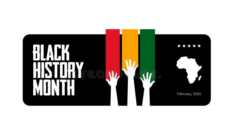 Black History Month red, yellow and green symbolic tricolor banner template with raised hands and African continent. African-American History Month - February . Tribute to people s origin and heritage. Black History Month red, yellow and green symbolic tricolor banner template with raised hands and African continent. African-American History Month - February . Tribute to people s origin and heritage.